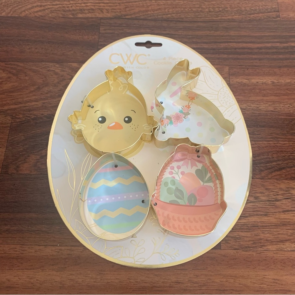 CWC Easter Cookie Cutter Set - Gold, Blue, Pink